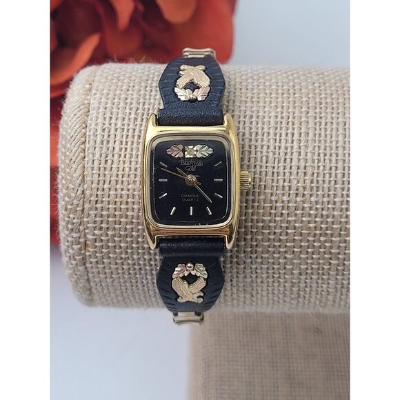 Black Hills Gold Women's Diamond Quartz Watch 10K Gold Eagles | Expandable - Picture 1 of 8